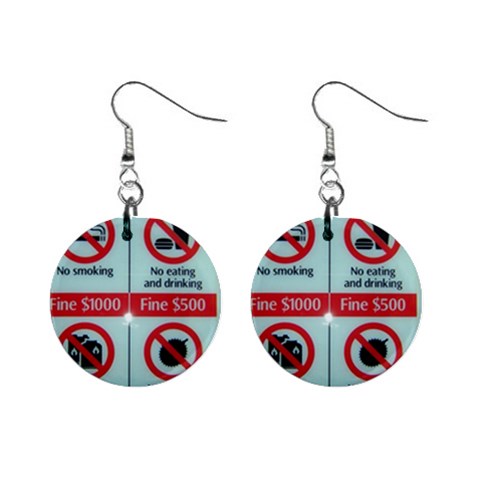 Subway_sign 1  Button Earrings from ArtsNow.com Front