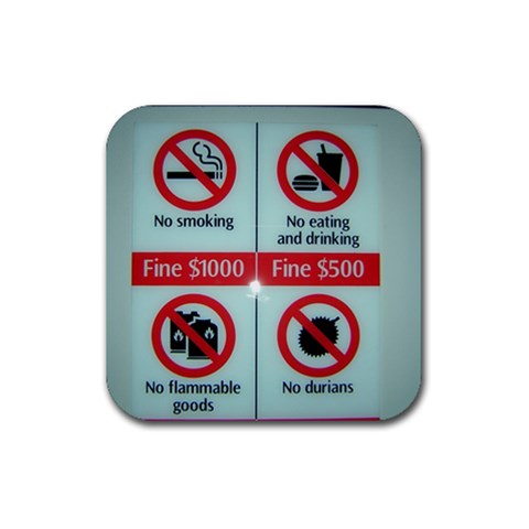 Subway_sign Rubber Coaster (Square) from ArtsNow.com Front