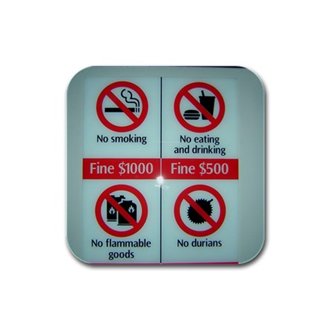 Subway_sign Rubber Square Coaster (4 pack) from ArtsNow.com Front