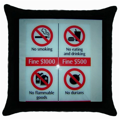 Subway_sign Throw Pillow Case (Black) from ArtsNow.com Front