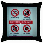 Subway_sign Throw Pillow Case (Black)