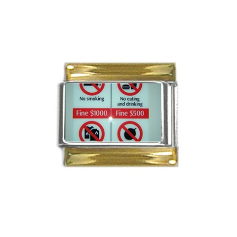Subway_sign Gold Trim Italian Charm (9mm) from ArtsNow.com Front