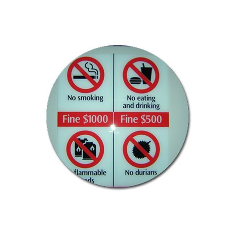 Subway_sign Magnet 3  (Round) from ArtsNow.com Front