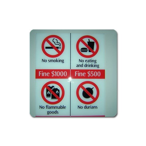 Subway_sign Magnet (Square) from ArtsNow.com Front