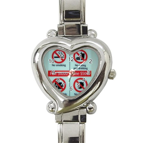 Subway_sign Heart Italian Charm Watch from ArtsNow.com Front