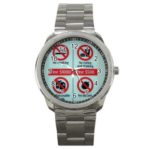 Subway_sign Sport Metal Watch from ArtsNow.com Front