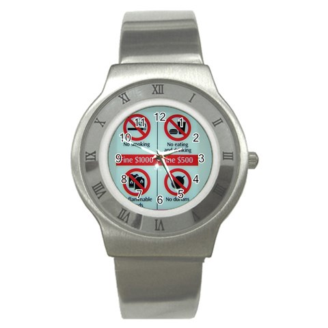 Subway_sign Stainless Steel Watch from ArtsNow.com Front