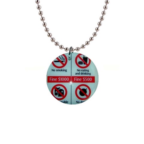 Subway_sign 1  Button Necklace from ArtsNow.com Front