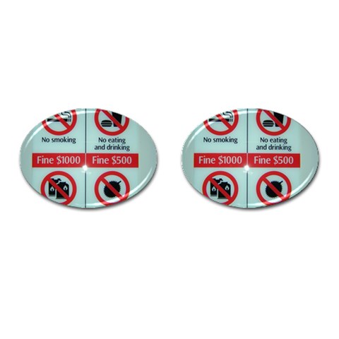 Subway_sign Cufflinks (Oval) from ArtsNow.com Front(Pair)