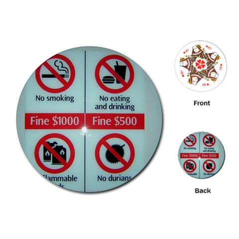 Subway_sign Playing Cards (Round) from ArtsNow.com Front