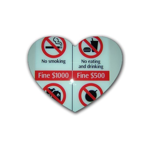 Subway_sign Rubber Coaster (Heart) from ArtsNow.com Front