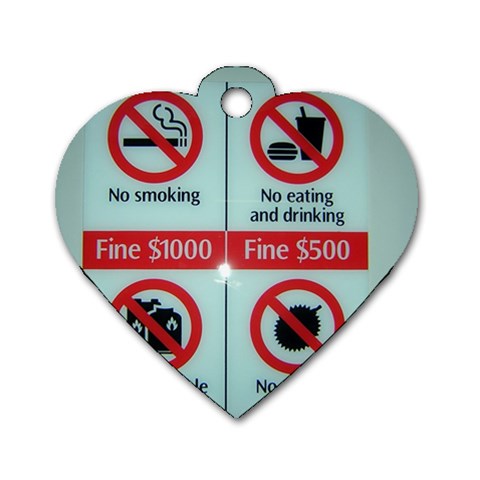 Subway_sign Dog Tag Heart (One Side) from ArtsNow.com Front