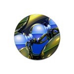 bluegold01b-709182 Rubber Coaster (Round)
