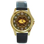 brown_fantasy-958468 Round Gold Metal Watch