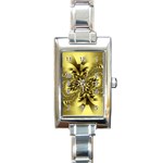 gold-260221 Rectangular Italian Charm Watch