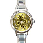 gold-260221 Round Italian Charm Watch