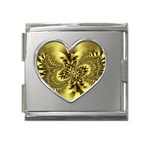 gold-260221 Mega Link Heart Italian Charm (18mm)