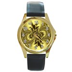 gold-260221 Round Gold Metal Watch