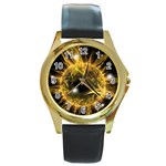 ikon06b-42458 Round Gold Metal Watch