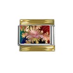 abstract-flowers-984772 Gold Trim Italian Charm (9mm)