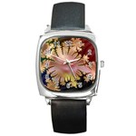 abstract-flowers-984772 Square Metal Watch