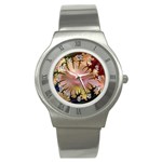 abstract-flowers-984772 Stainless Steel Watch