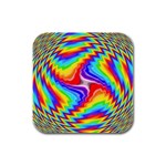 Disco-Party-Style-413640 Rubber Square Coaster (4 pack)