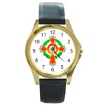 kcch Round Gold Metal Watch