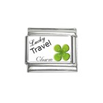 Lucky Travel Four Leaf Clover Italian Charm (9mm)