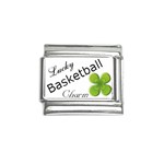 Lucky Basketball  Four Leaf Clover Italian Charm (9mm)