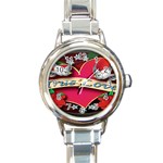 True-Love-Tattoo-Belt-Buckle Round Italian Charm Watch