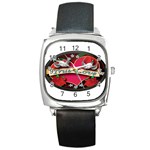 True-Love-Tattoo-Belt-Buckle Square Metal Watch