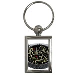 Rock-n-Roll-For-Life-Tattoo-Belt-Buckle Key Chain (Rectangle)