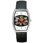 Oval-Black-Mind_-Body-and-Soul-Tattoo-Belt-Buckle Barrel Style Metal Watch