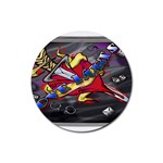 Love-Hurts-Tattoo-Chrome-Belt-Buckle Rubber Round Coaster (4 pack)