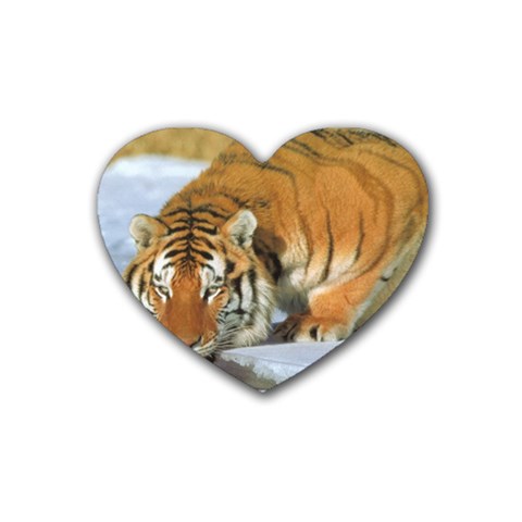 tiger_4 Rubber Coaster (Heart) from ArtsNow.com Front