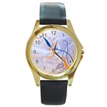 6 Round Gold Metal Watch