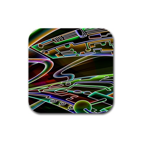 5 Rubber Square Coaster (4 pack) from ArtsNow.com Front