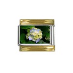 Hydrangeas Gold Trim Italian Charm (9mm)