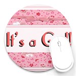 Its a Girl E-Vite Round Mousepad