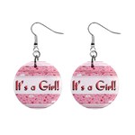 Its a Girl E-Vite 1  Button Earrings