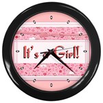 Its a Girl E-Vite Wall Clock (Black)