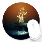Abstract-3D-Wallpaper-13 Round Mousepad