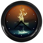 Abstract-3D-Wallpaper-13 Wall Clock (Black)
