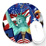 3d-american-flag_1024x768 Round Mousepad