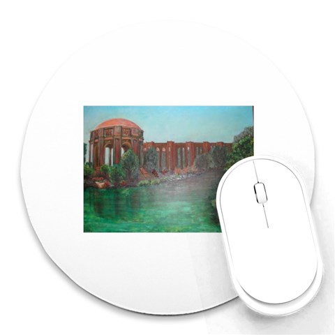 Palace of Fine Arts Round Mousepad from ArtsNow.com Front