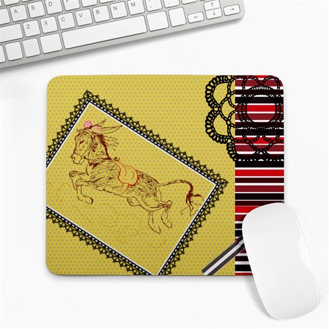 Leaping donkey Large Mousepad from ArtsNow.com Front