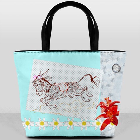 Leaping donkey Bucket Bag from ArtsNow.com Front