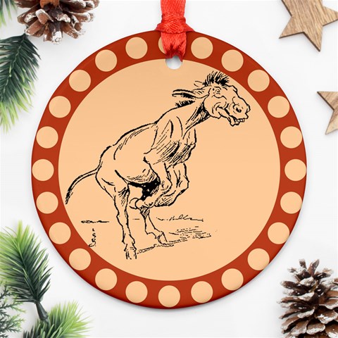 Naughty donkey Ornament (Round) from ArtsNow.com Front