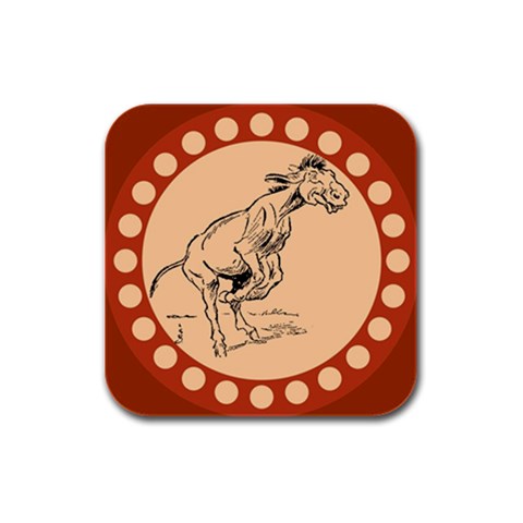 Naughty donkey Rubber Square Coaster (4 pack) from ArtsNow.com Front